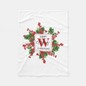 kerstfeestjes Monogram rood en groen Fleece Deken (Voorkant)