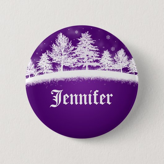 kerstfeestjes Paarse Buttonnen Ronde Button 5,7 Cm (Voorkant)