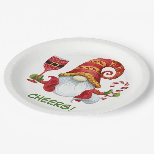 kerstfeestjes papieren bordje (Gekanteld)