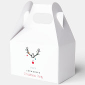 Kerstfeestjes renderen moderne familienaam bedankdoosjes (Achterkant)