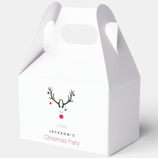 Kerstfeestjes renderen moderne familienaam bedankdoosjes (Achterkant)