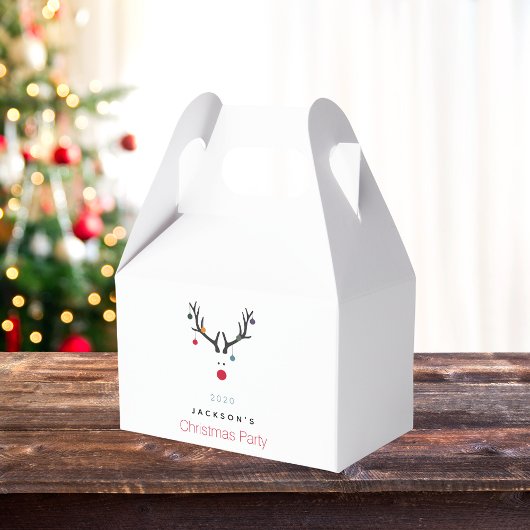 Kerstfeestjes renderen moderne familienaam bedankdoosjes