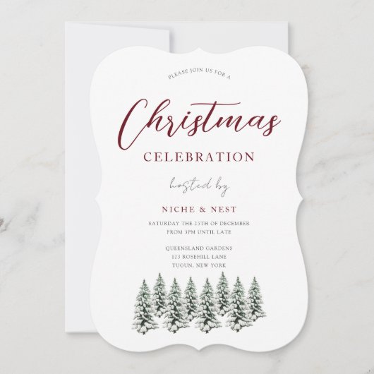 kerstfeestjes Snowy kerstbomen Kaart (Voorkant)