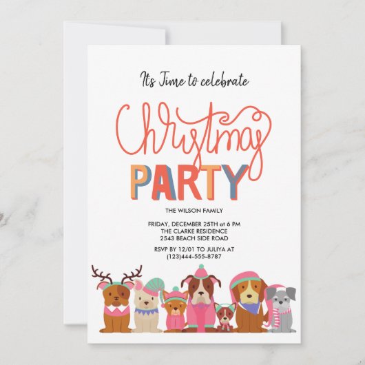 Kerstfeestjes voor juffelhonden kaart (Voorkant)