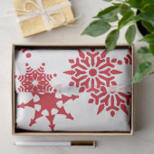 Kerstfeestjes, witte en rode sneeuwvlokken tissuepapier (Geschenk)