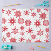 Kerstfeestjes, witte en rode sneeuwvlokken tissuepapier (Craft)