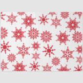 Kerstfeestjes, witte en rode sneeuwvlokken tissuepapier (Voorkant)