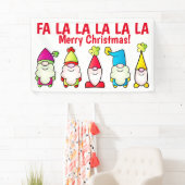 Kerstfeestjes zingen spandoek (Insitu)