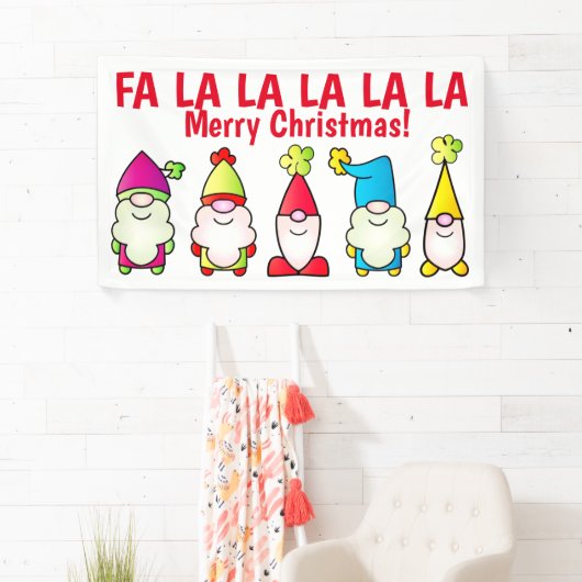 Kerstfeestjes zingen spandoek (Insitu)