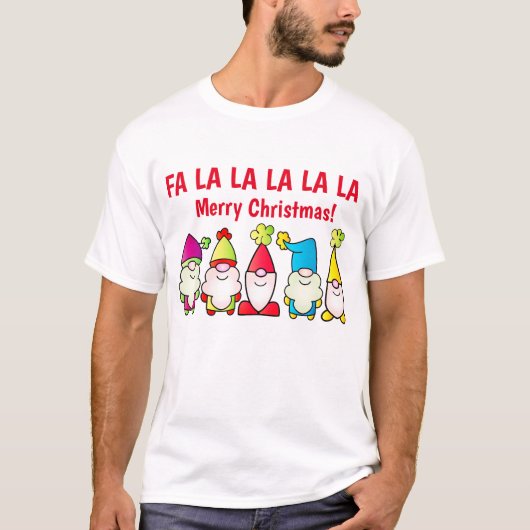 Kerstfeestjes zingen t-shirt (Voorkant)