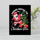 kerstfeestkaart folie uitnodiging (Staand Voorkant)