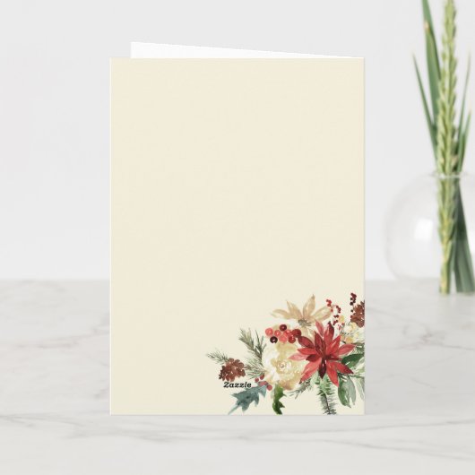  kerstfeestkaart in Floral Kaart (Achterkant)