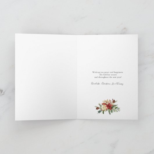  kerstfeestkaart in Floral Kaart (Binnen)