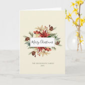  kerstfeestkaart in Floral Kaart (Gele Bloem)