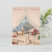 kerstfeestkaart in het winterraam feestdagenkaart (Staand voorkant)
