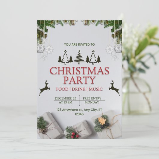 kerstfeestkaart kaart (Staand voorkant)