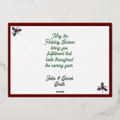 Kerstfeestkaart met Folie met kerstmis Feestdagenkaart (Achterkant)