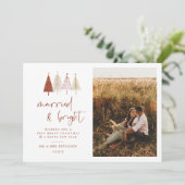 Kerstfeestkaart met gehuwde en heldere Pas getrouw Feestdagenkaart (Staand voorkant)