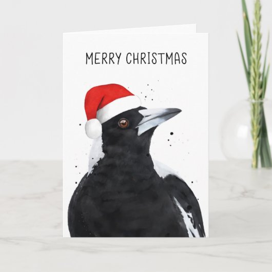 Kerstfeestkaart van Magpie Aussie Feestdagen Kaart (Voorkant)