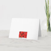Kerstfeestkaart van Red Poinsettias Feestdagen Kaart (Achterkant)