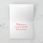 Kerstfeestkaart van Red Poinsettias Feestdagen Kaart (Binnen)