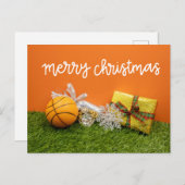 Kerstfeestkaart voor Basketball Briefkaart (Voorkant / Achterkant)