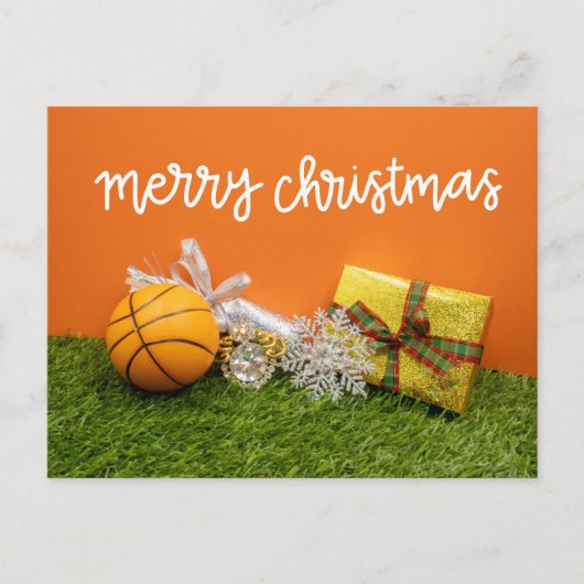 Kerstfeestkaart voor Basketball Briefkaart (Voorkant)