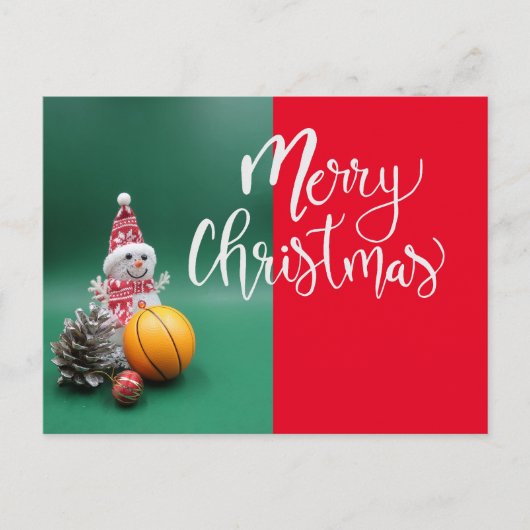 Kerstfeestkaart voor Basketball Briefkaart (Voorkant)