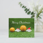 Kerstfeestkaart voor Basketball met kerstcadeaubon Briefkaart (Staand voorkant)