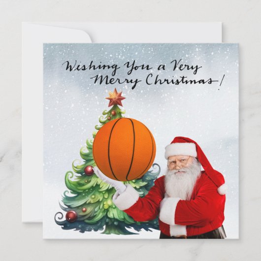 Kerstfeestkaart voor Basketball met kerstcadeaubon Feestdagenkaart (Voorkant)