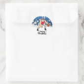 Kerstfeestkaart voor Basketball met kerstcadeaubon Ronde Sticker (Tas)