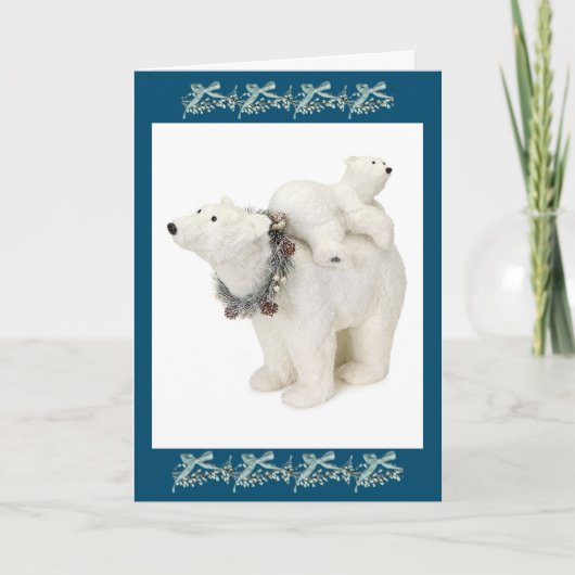 Kerstfeestkaart voor Beer met caravan Feestdagen Kaart (Voorkant)