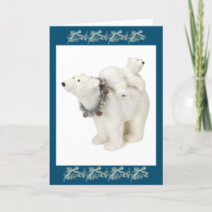 Kerstfeestkaart voor Beer met caravan Feestdagen Kaart