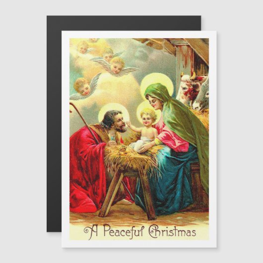  kerstfeestkaart voor de Heilige Familie (Voorkant / Achterkant)