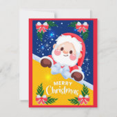 Kerstfeestkaart voor kerstfeestdagen met kerstcade feestdagenkaart (Voorkant)