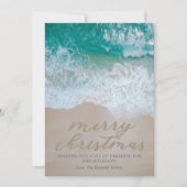 Kerstfeestkaart voor kuststrand feestdagenkaart (Voorkant)