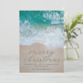 Kerstfeestkaart voor kuststrand feestdagenkaart (Staand voorkant)