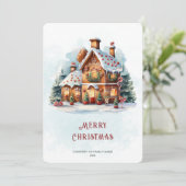 kerstfeestkaart voor ontbijtkoek feestdagenkaart (Staand voorkant)