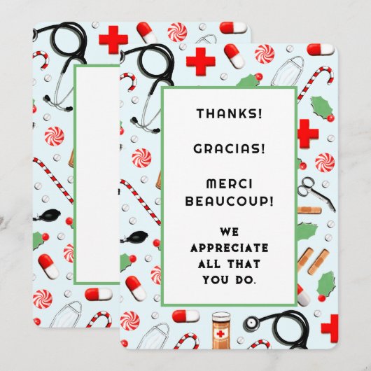 Kerstfeestkaarten Bedankkaart (Voorkant / Achterkant)