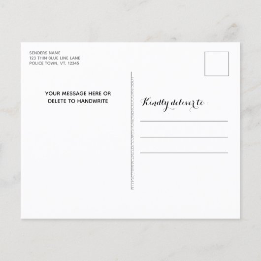 Kerstfeestkaarten van de afdeling Begrotingspoliti (Achterkant)