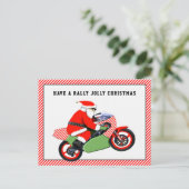 Kerstfeestkaarten voor motorfietsen feestdagenkaart (Staand voorkant)