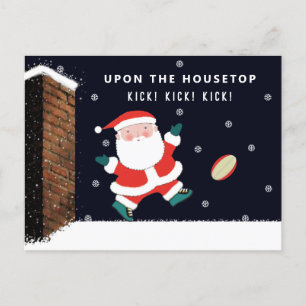 Kerstfeestkaarten voor rougby feestdagenkaart