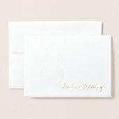 Kerstfeestkaartje met goudkoortsornamenten folie kaarten (Voorkant met envelop)