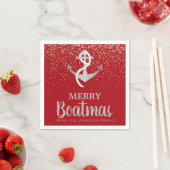 Kerstfeestkermis Boat Nautical Anchor Boatmas Servet (Insitu)