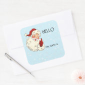 kerstfeestkerstkerstman Hallo naam tag-logo Vierkante Sticker (Envelop)