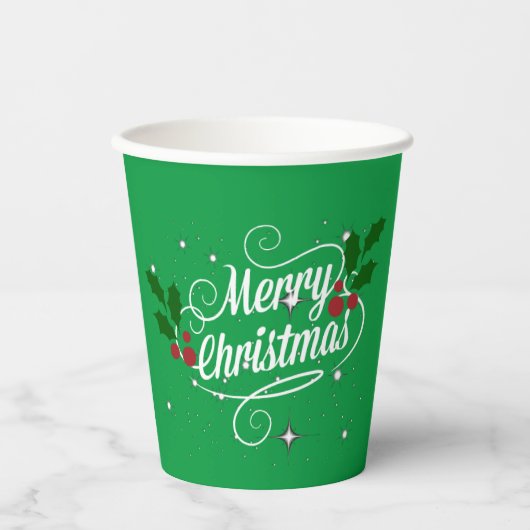 kerstfeestkleuren vieren, papieren bekers (Voorkant)