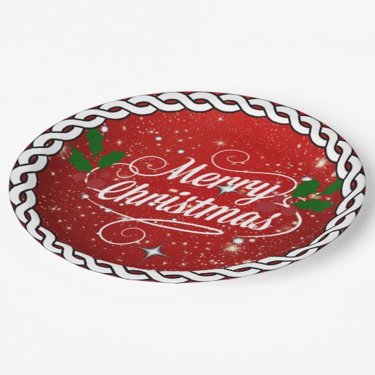 kerstfeestkleuren vieren, papieren bordje (Gekanteld)