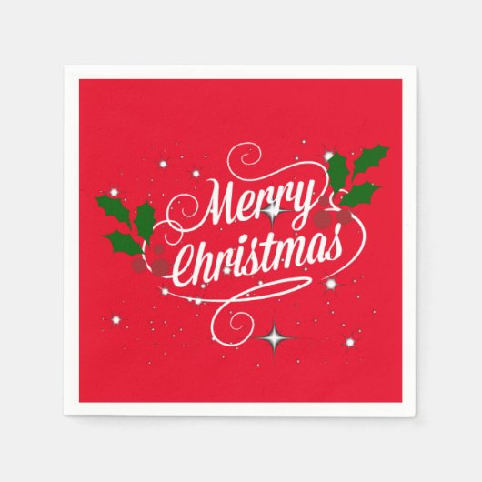 kerstfeestkleuren vieren, servet (Voorkant)