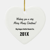Kerstfeestkoeien in Santa Hat en Antlers Keramisch Ornament (Achterkant)