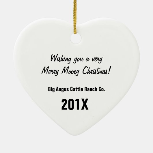 Kerstfeestkoeien in Santa Hat en Antlers Keramisch Ornament (Achterkant)